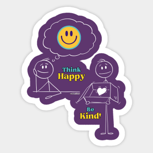 Think Happy, Be Kind! - White Writing Sticker